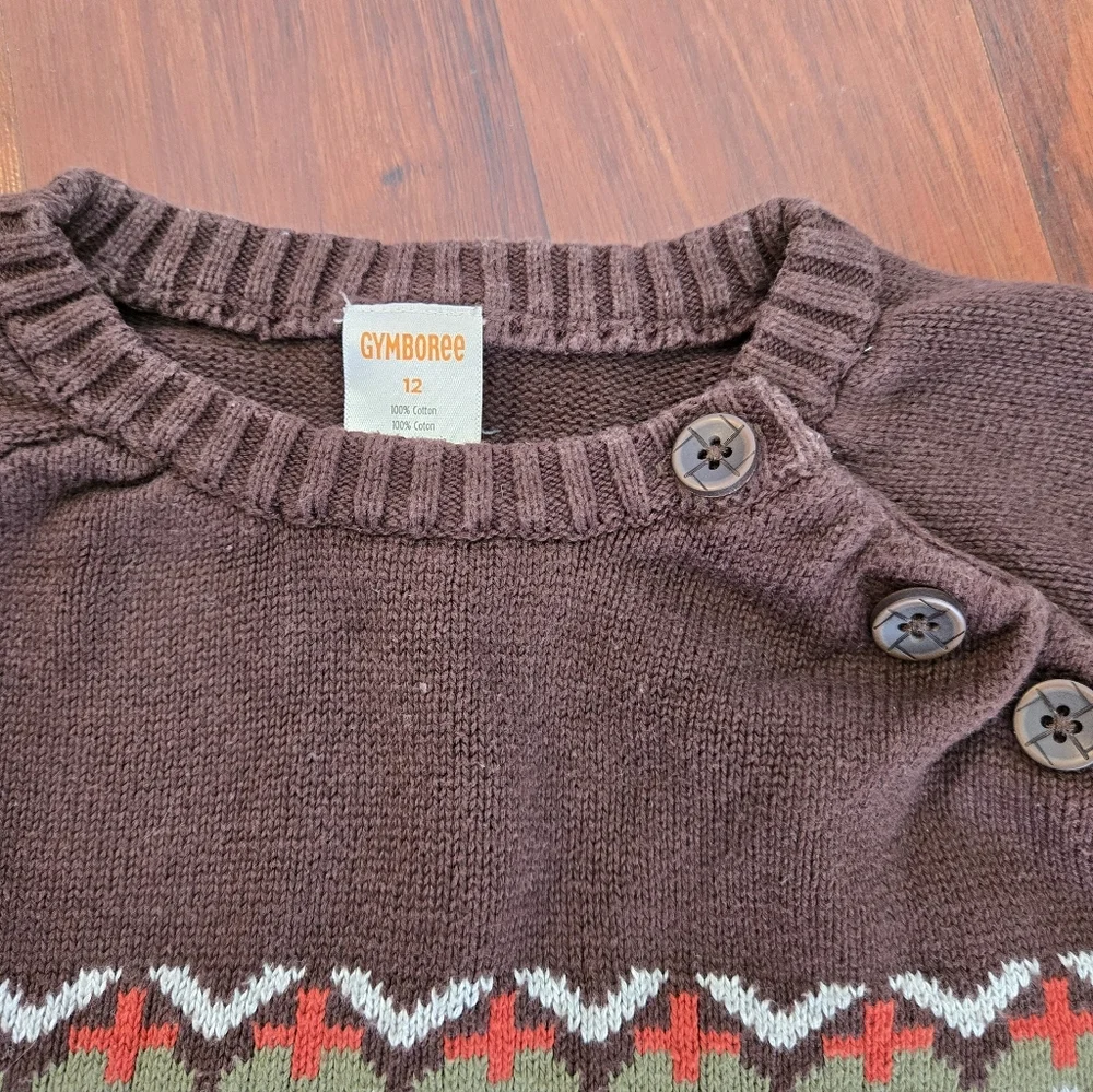 Gymboree Gray and Brown Patterned Sweater